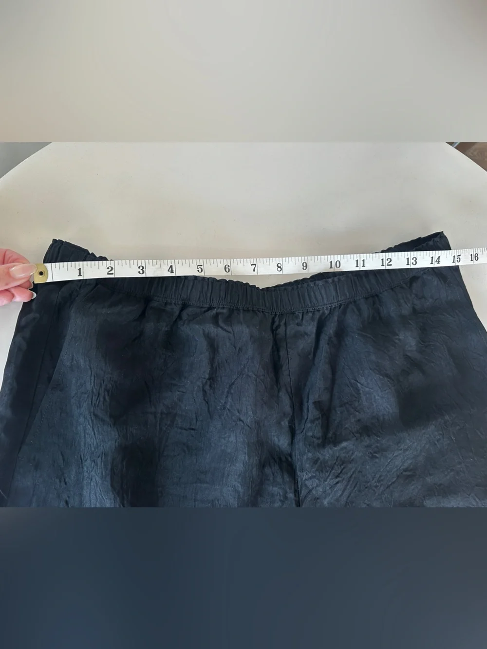 J. Crew Black Satin Shorts with Lace Hem - NWT